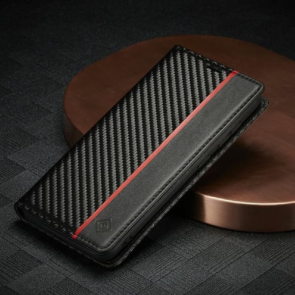LC.IMEEKE Samsung Galaxy S21 FE Plånboksfodral Konstläder - Svart