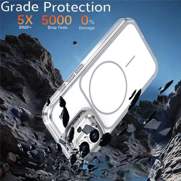 Mobilskal till iPhone 16 MagSafe Lens Kickstand med Handrem - Vit Vit