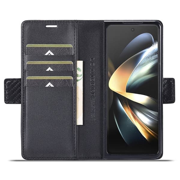 LC.IMEEKE Samsung Galaxy Z Fold4 5G Plånboksfodral Konstläder - Svart