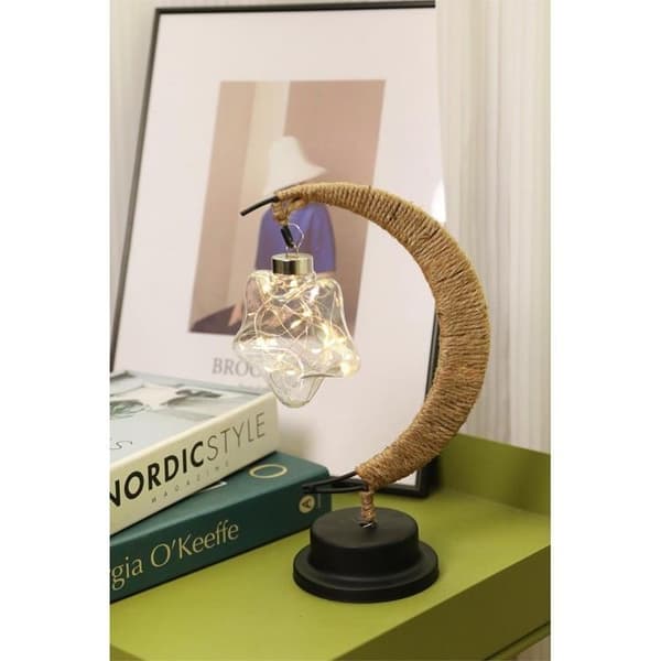 Bordslampa Vid Sängen Twirl Star Art Deco (model 3) EID Brun