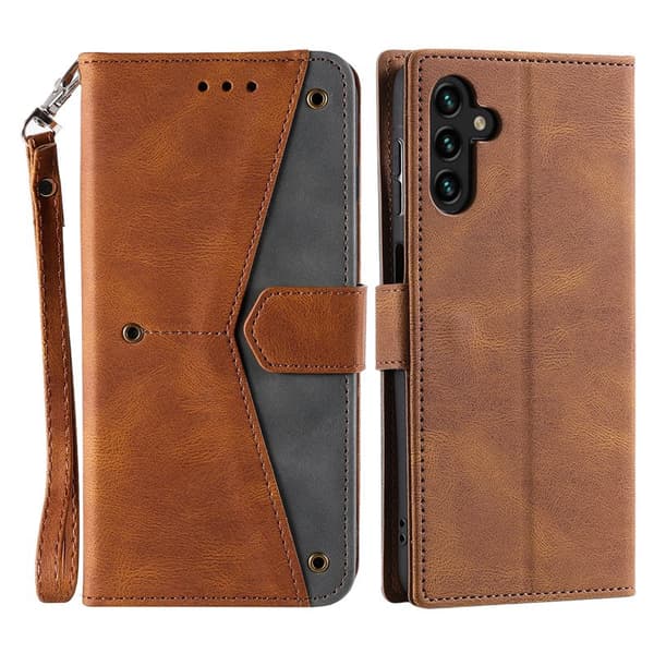 Plånboksfodral för Samsung Galaxy S26 Konstläder med handledsrem - Brun