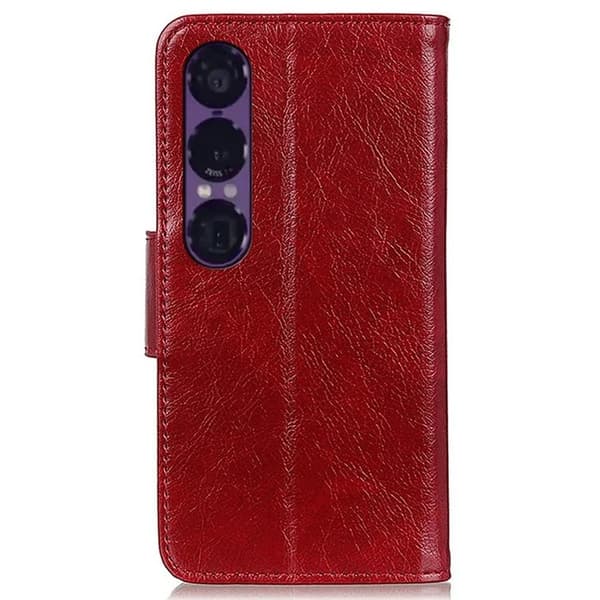 Sony Xperia 1 VII Plånboksfodral Äkta Läder - Röd Röd