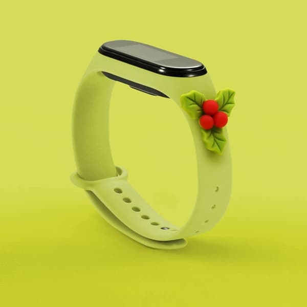 Xiaomi Mi Smart Band 5/6 Silikon Strap Xmas Mistletoe - Grön Grön