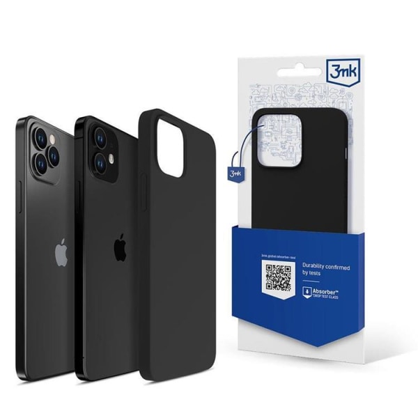3mk iPhone 12/12 Pro Mobil Cover Silikone - Sort