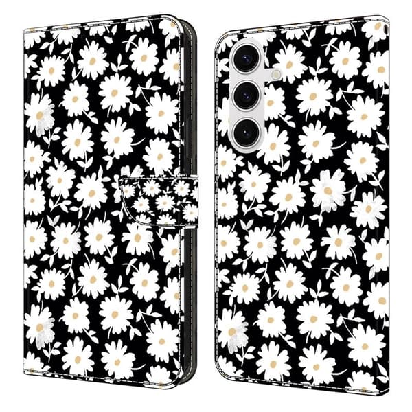 Samsung Galaxy S26/S26 Pro Plånboksfodral Magnetlås Konstläder Blommig
