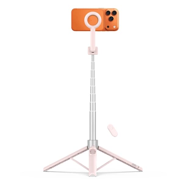 Tech-Protect Trådlös Magsafe Selfiestick Tripod L10S - Rosa/Grå Grå