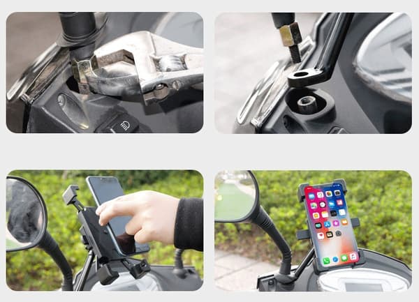 Universal roterende mobiltelefonholder til motorcykel