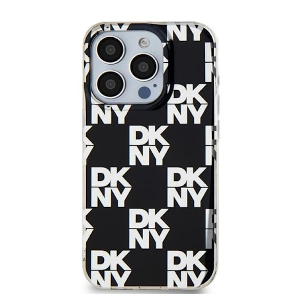 DKNY iPhone 15 Pro Mobilskal IML Checkered Mono Pattern Svart