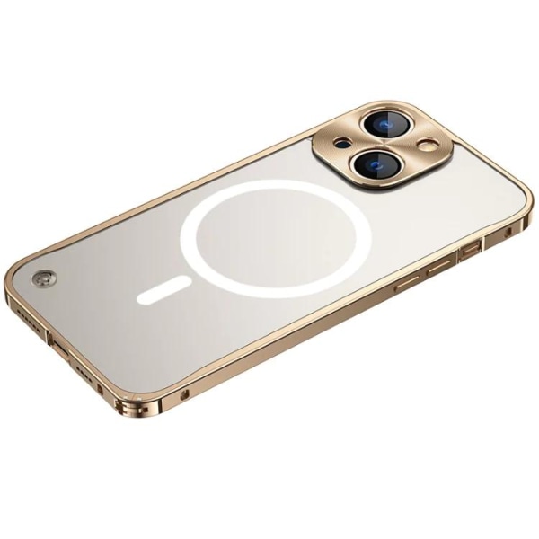 iPhone 14 Case Magsafe Metalramme - Guld