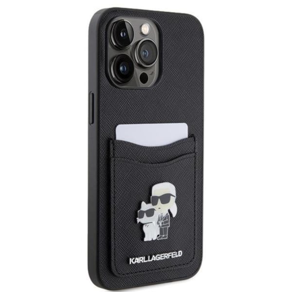 Karl Lagerfeld iPhone 15 Pro Max Mobilskal Korthållare KC - Svart