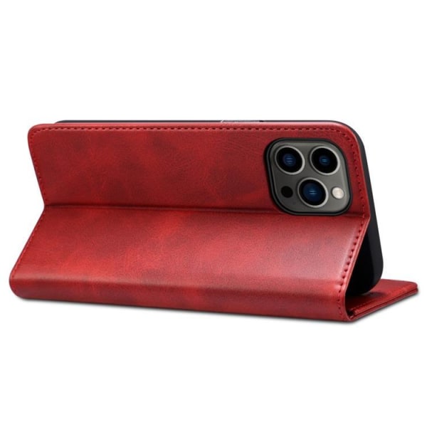 SUTENI iPhone 14 Pro Max -lompakkokotelo kuvioitu pinta - punainen