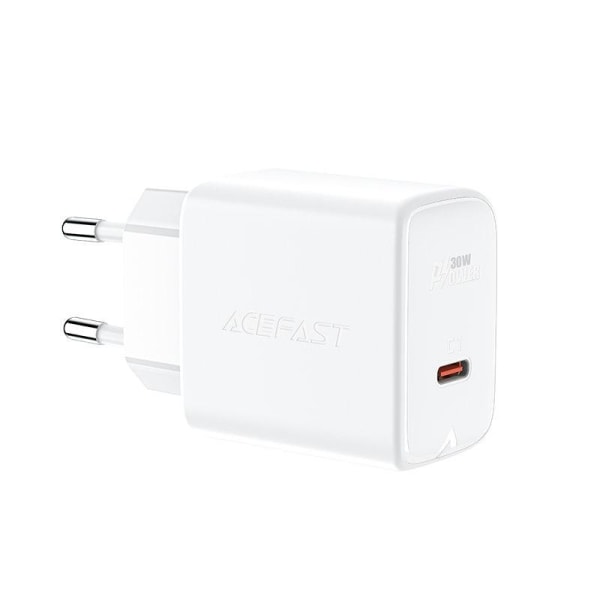 Acefast GaN Väggladdare USB-C 30W - Vit