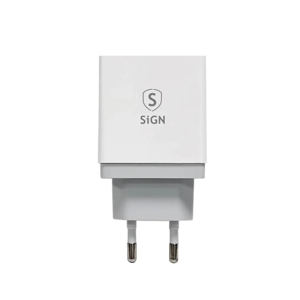 SiGN Snabbladdare 4xUSB-A, PD & Q.C 3.0, 33W - Vit