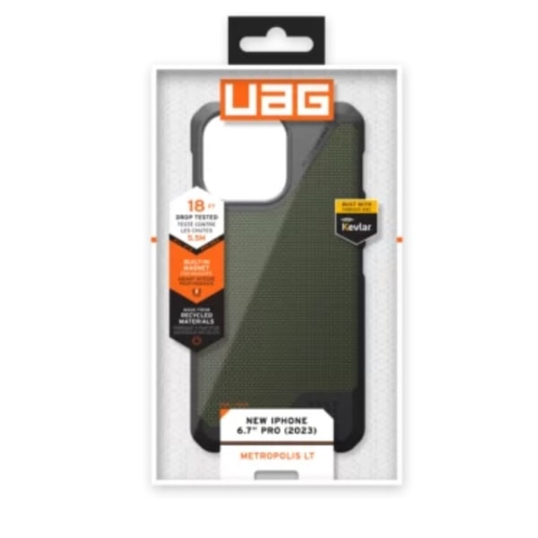 UAG iPhone 15 Pro Max matkapuhelinkotelo Magsafe Metropolis LT - vihreä