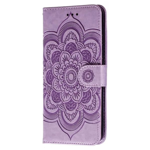 Samsung Galaxy S26 Plånboksfodral Konstläder Mandala Tryck - Lila