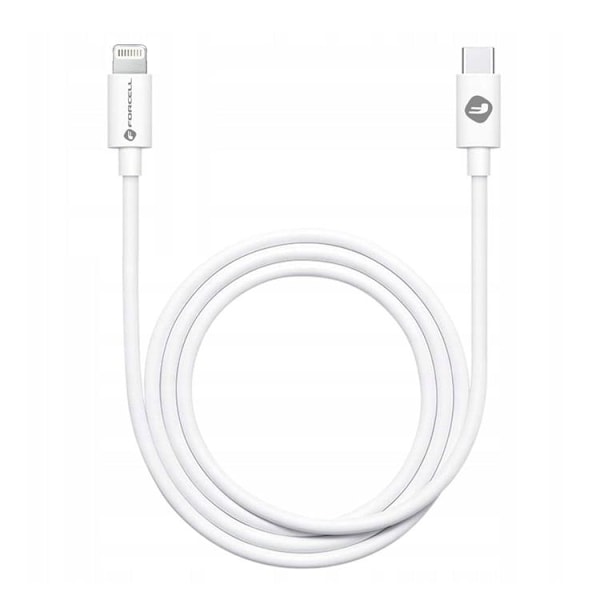 Forcell USB-C till Lightning kabel PD 20W 1m - Vit Vit