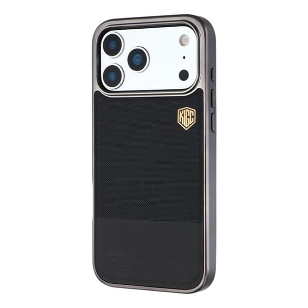 KIGC Mobilskal till iPhone 17 Pro Electroplating PC + TPU + PU Svart