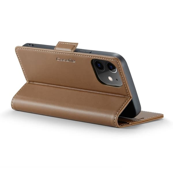 CASEME Plånboksfodral Konstläder för iPhone 12/12 Pro - Brun