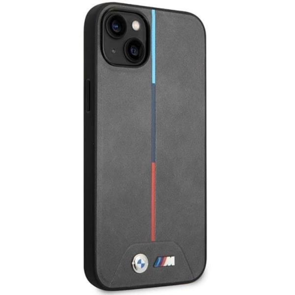 BMW iPhone 14 Plus Mobilcover Quiltet Tricolor - Grå