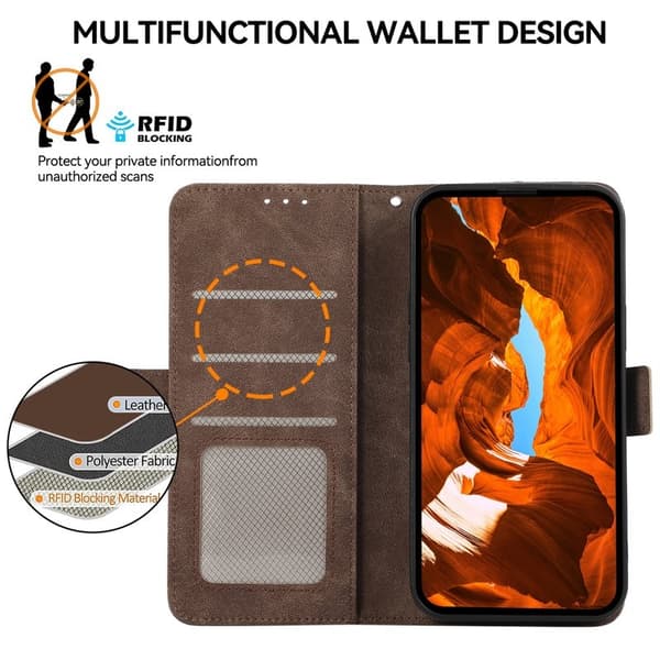 ABEEL Samsung Galaxy S21+ Plånboksfodral Konstläder Magnetisk Brun