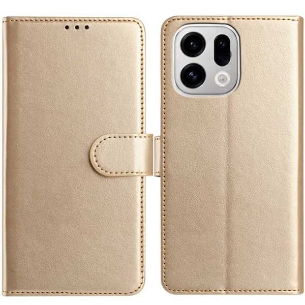 Oppo Find X9 Pro 5G Kortfack Plånboksfodral Konstläder - Guld