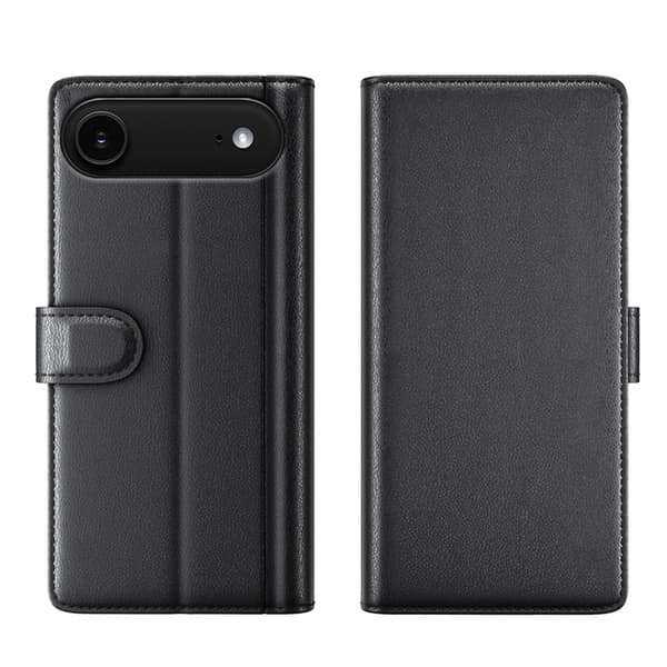 iPhone Air Plånboksfodral Äkta Läder - Svart Svart