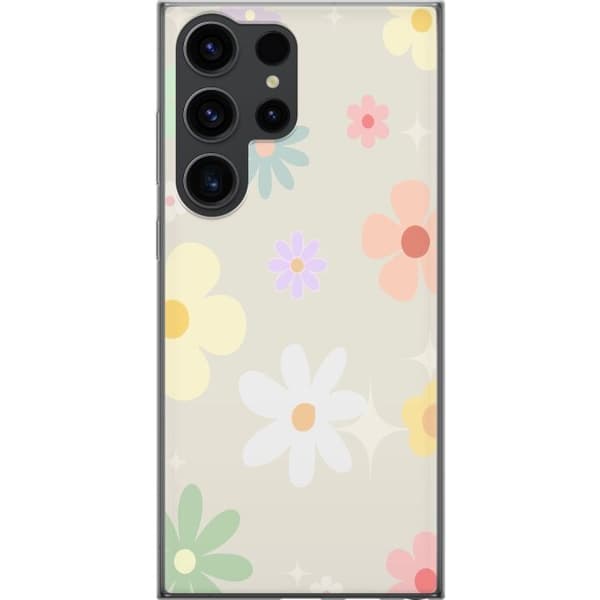 Taske til Samsung Galaxy S24 Ultra med fejende blomster