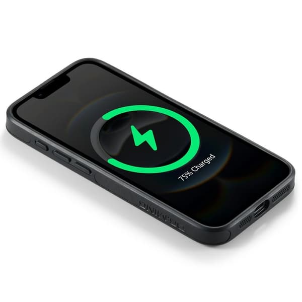 DG.MING Mobilskal till iPhone 16e Anti-Drop Läder Coated PC + TPU - Svart