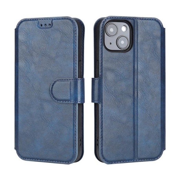 BOOM iPhone 14 Plånboksfodral Calfskin - Blå