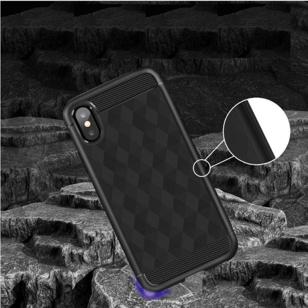 IVSO Geometrisk Hexagon Cover til iPhone XS / X - Sort Black