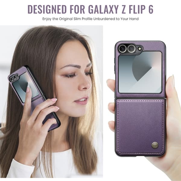CASEME Mobilskal till Galaxy Z Flip 7 FE RFID Blocking Glossy 023 Lila