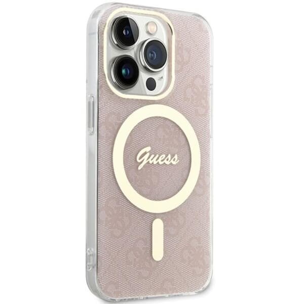 Guess iPhone 15 Pro Mobilskal Magsafe IML 4G - Rosa Rosa