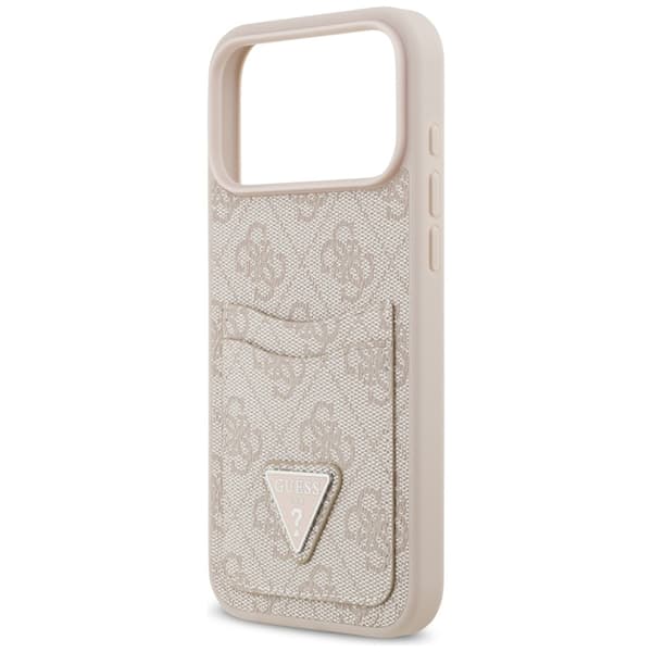 Guess Mobilcover til iPhone 17 Pro 4G Double Card Triangle Rosa
