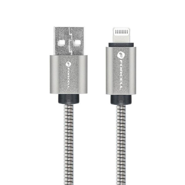 Forcell USB-A till Lightning kabel C236 1m - Silver Silver