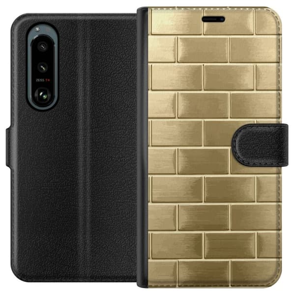 Plånboksfodral till Sony Xperia 5 III med Gyllene Murstenar