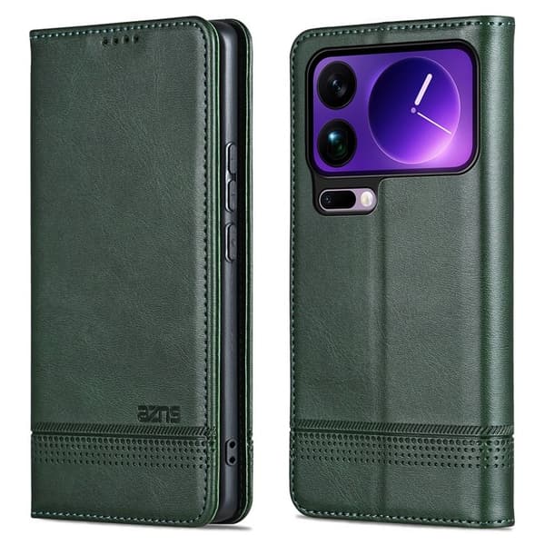 AZNS Xiaomi 17 Pro Max Plånboksfodral Konstläder - Grön