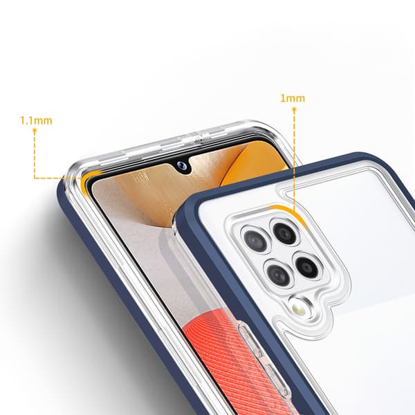 Galaxy A42 5G Kuori Clear 3in1 - Sininen Blå