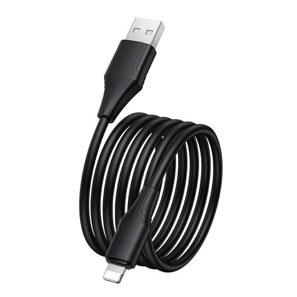 HOCO USB-A til Lightning Kabel 2.4A 1m Silikone X124 - Sort Svart