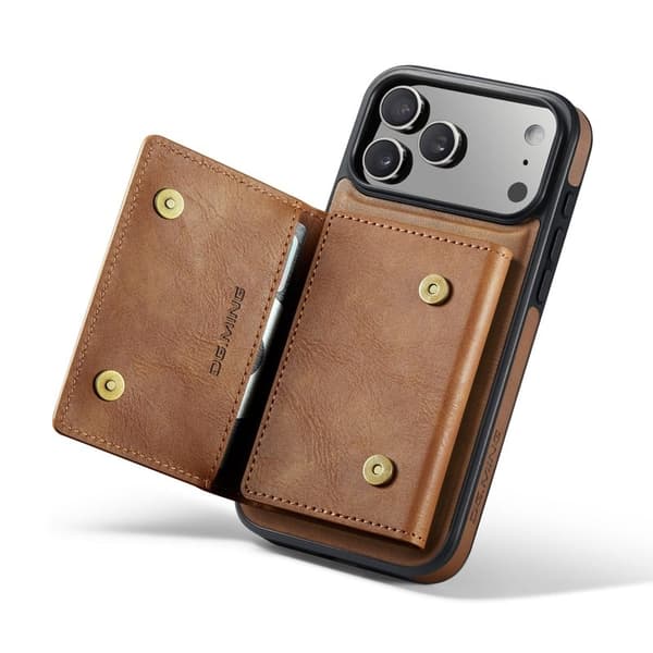 DG.MING M5 Series Mobilskal till iPhone 17 Pro Max Magnetiskt Konstläder Brun