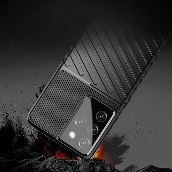 Thunder Flexibel Armored Skal Galaxy S22 Ultra - Svart Svart