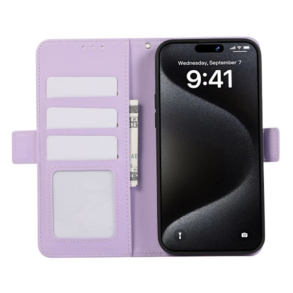 ABEEL iPhone 16 Plånboksfodral RFID-Skydd Konstläder - Lila