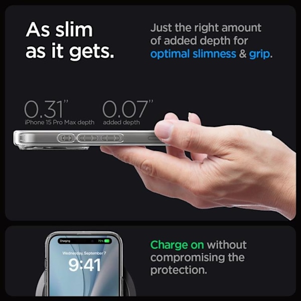 Spigen iPhone 15 Pro Mobilskal Magsafe Hybrid - Vit