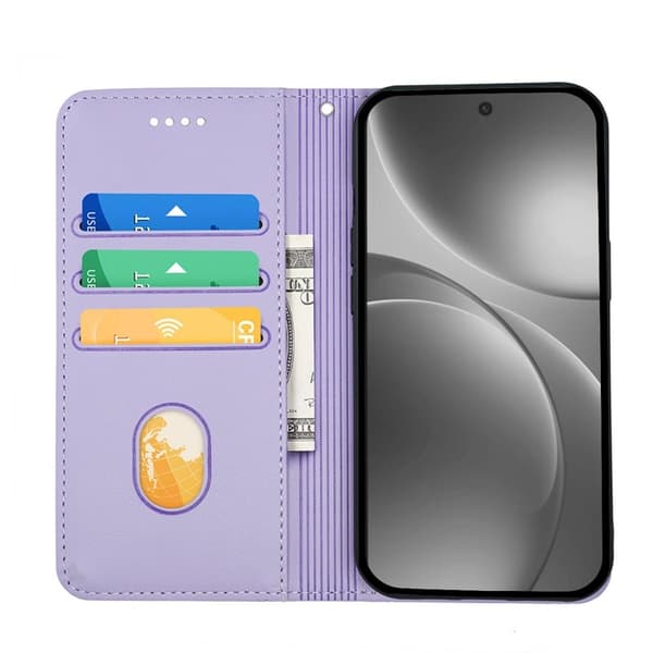 Oppo Find X9 Pro 5G Plånboksfodral Konstläder Magnetisk Stängning - Lila