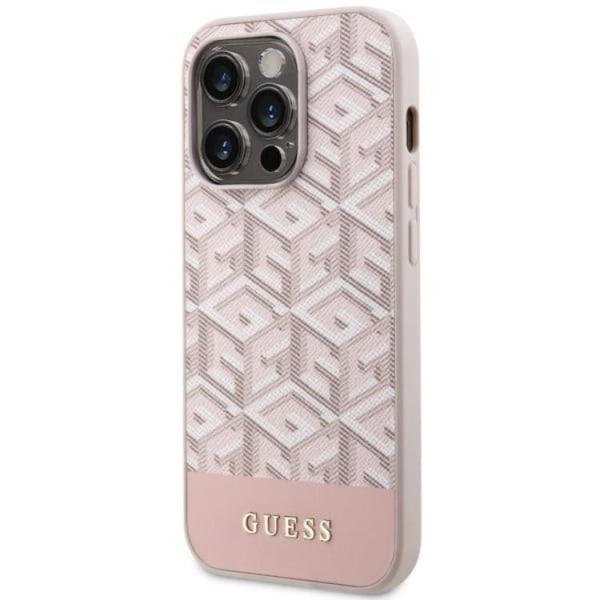Guess iPhone 14 Pro Mobilskal MagSafe GCube Stripes - Rosa
