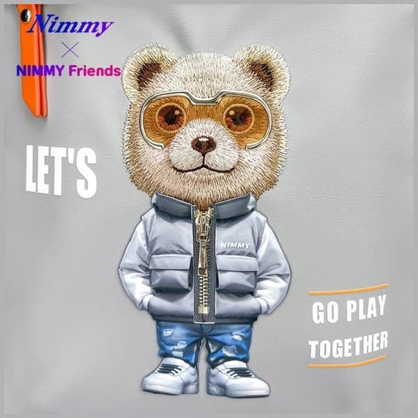 Nimmy Dator Ryggsäck 14" Cool&Cute 2.0 Bear - Grå Grå