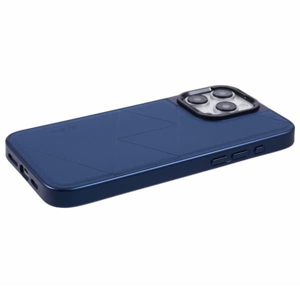 X-LEVEL Mobilskal till iPhone 15 Pro Geometrisk Linje Läder+PC+TPU Blå
