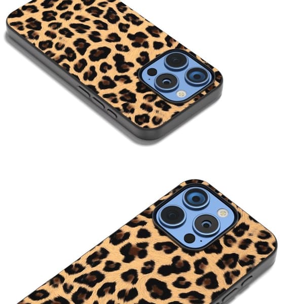 ABEEL Mobilskal till iPhone 16 Pro Max Leopardmönster Champagne Guld