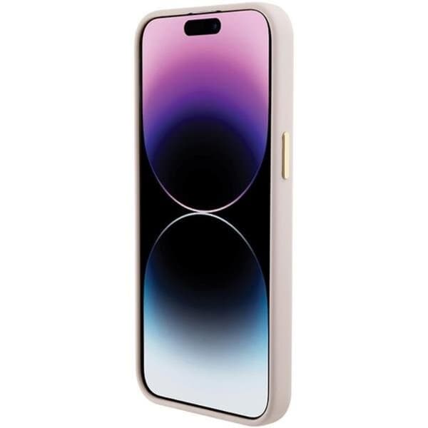 Guess iPhone 15 Pro Max Mobilskal Silikon Logo Strass 4G - Rosa Rosa