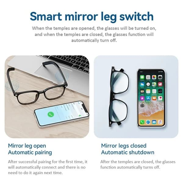 Anti-Blue-Ray Smart Glasögon Bluetooth G05-C - Transparent Transparent