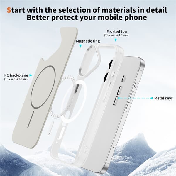 Mobilskal till iPhone 17 MagSafe Skin Touch TPU PC - Vit Vit